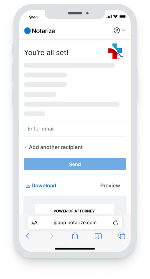 Notarized services offered